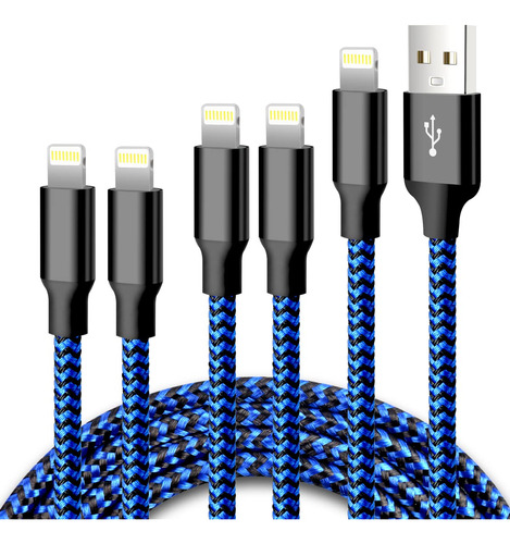 Cugunu - Cable De Carga Para iPhone, 5 Unidades [3/3/6/6/10