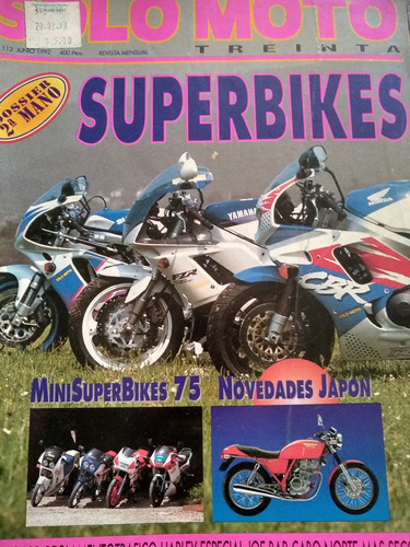 Revista Solo Moto  112 Junio 1992 Superbikes Mini 75  Japon