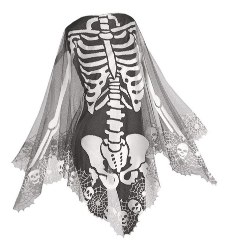 Disfraz De Esqueleto Dia De Muertos(poncho, Jorongo)