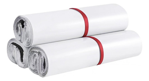 Pack 100 Bolsa Courier Compostable Embalaje Adhesivo 17*30cm Color Blanco