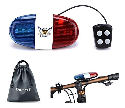 Oumers Bicycle Police Sound Light, Bike Led Light Electric H