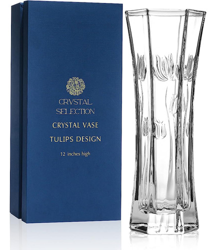 Jarrón De Cristal, 12  De Alto, Para Flores Y Decoración, Di