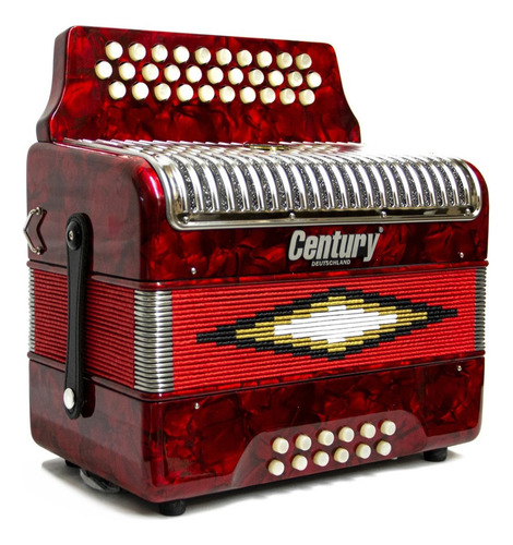 Century C3012farp Acordeón Parrilla 31 Botones 12 Bajos Rojo