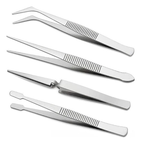 4 Pinzas Precisión Bruselas Electrónica Uñas Overlock 
