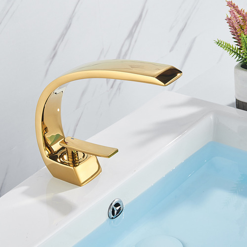 Grifo De Baño Grifo De Lavabo De Oro Dorado Brillante