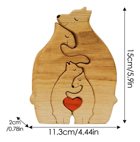 Sc Rompecabezas De Madera Con Decoración De Familia De Osos