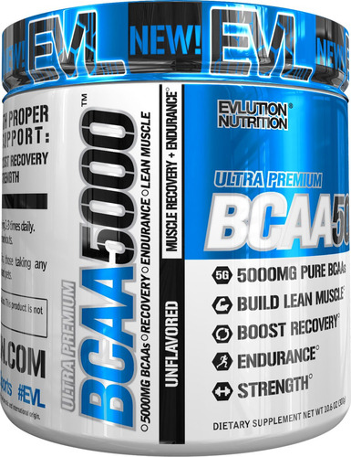 Evlution Nutrición Bcaa 5000 Powder Sin Sabor 60 Porciones