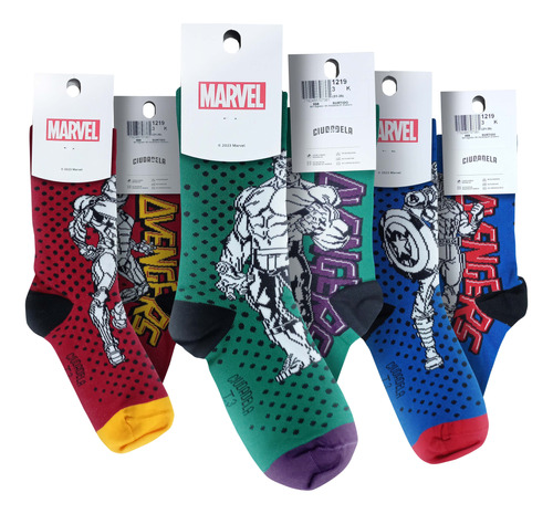 Pack: 3 Pares De Medias Avengers Comic / Niño / Ciudadela