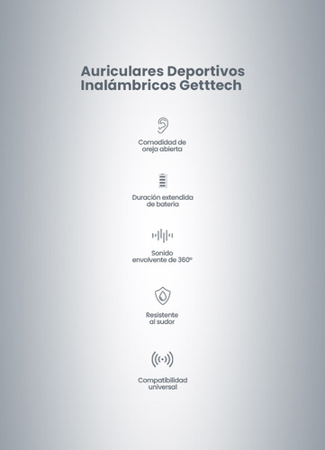 Audifonos Deportivos Getttech Inalambricos Negro