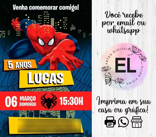 Convite homem aranha