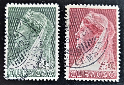Curaçao, Lote 2 Sellos Yv 124-28 Guillerm 1936 Usados L17534