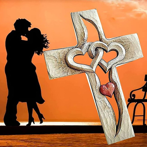 // Cruz De Pared De Con Corazones Entrelazados Huecos