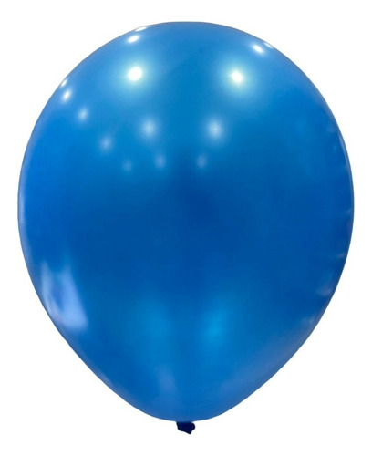 Pack X 10 Globos De  Latex Azul Perlado De 12 Pulgadas