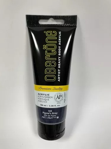 Tubo Pintura Acrilica Profesional Obertöne Heavy Body 100ml Color 165 Gris De Payne