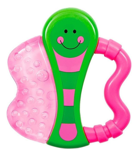 Mordedera para bebé Evenflo Bichos con forma de aro de plástico/silicona refrigerable color verde x 1u