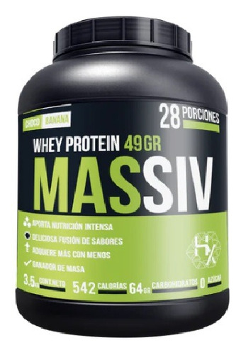 Massiv Proteina Whey 3.5 Kg Holix Lab 28 Serv Sabor Chocobanana