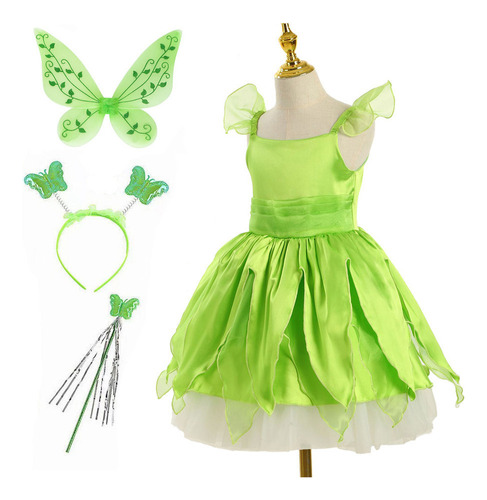 4 Unidades/juego De Vestido De Hada Tinkerbell For Niña, Ve .