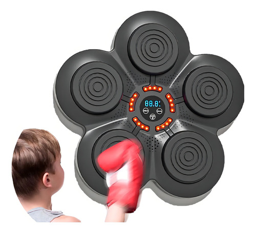 Máquina De Boxe Musical Treino Luvas Recarregável Bluetooth