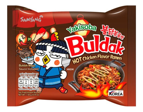 Sopa Instantáneo Ramen Coreano Yakisoba Buldak 1 Pz