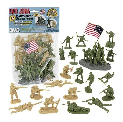 Bmc Ww2 Iwo Jima Plastic Army Hombres 32 Americanos Japonese