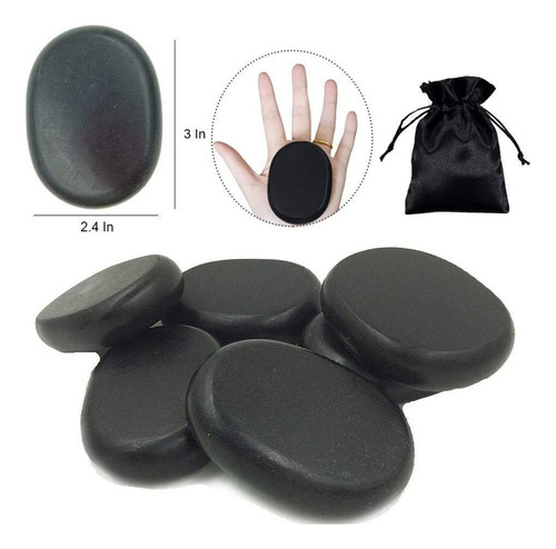 Juego Piedras Masaje Grandes Piedras Basalto Rocas Calientes