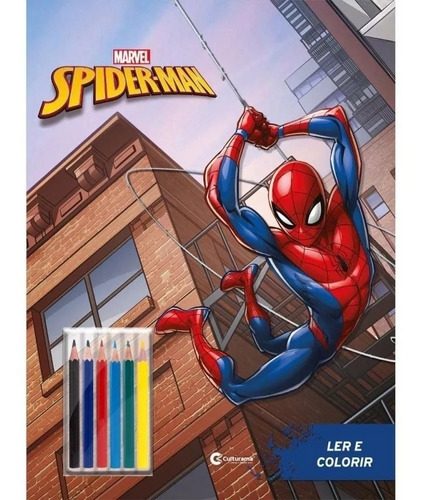 Livro Pop Gigante Com Lápis De Cor Ler E Colorir Marvel Spider Man Culturama