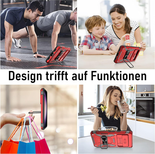 Funda Uso Rudo Cámara Para Google Pixel 7a Carcasa+mica Rojo Google Pixel 7a
