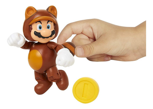 Mundo De Nintendo Mario Tanuki Con La Moneda Acción