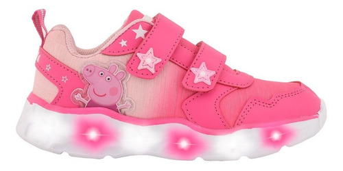 Zapatillas Peppa Pig Doble Abrojo Con Luz- Footy Oficial