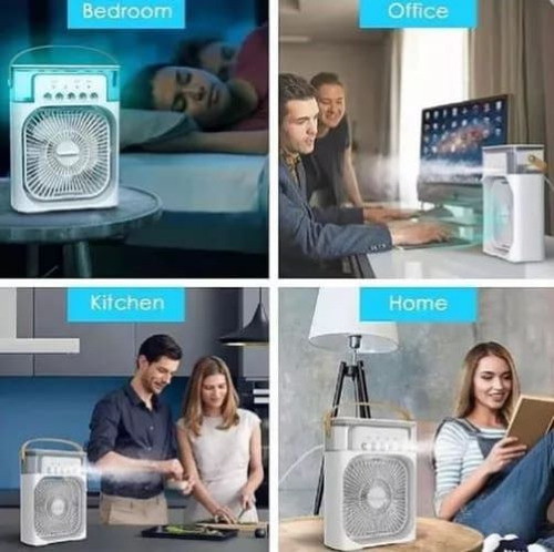 Mini Ventilador Coolin Humidificador Aire Frio Hielo Control Blanco