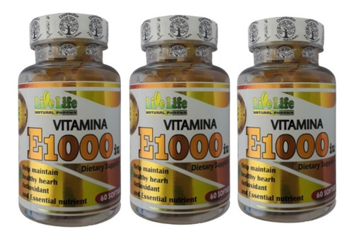 Imagen 1 de 4 de Vitamina E De 1000 Iu Promo 3 Antioxidante Esencial Juventud