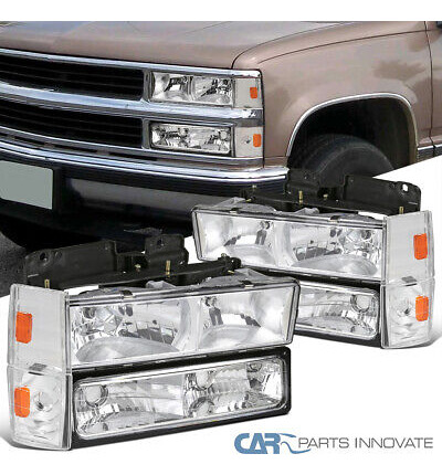 Fits 88-93 Chevy C10 C/k Suburban Yukon Headlights+bumpe Ttx