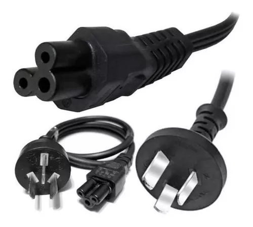 Cable de corriente para cargador de portátil / laptop tipo trébol -  Tecnopura