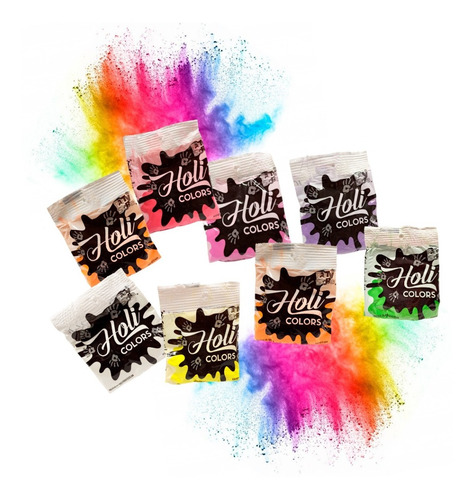 Imagen 1 de 1 de Polvo De Colores Surtidos Holi X 10 U - Lollipop