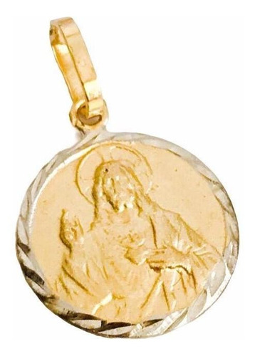 Medalha Ouro18k Pingente Sagrado Coração De Jesus
