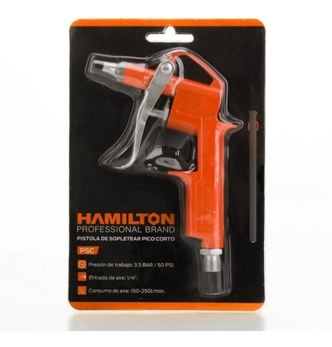 Pistola Aire Sopletear Pico Corto P/ Compresor Hamilton Psc