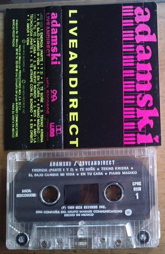 Adamski Livean Direct Cassete Tape Raro Hecho En Mexico 1989
