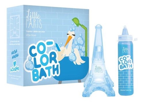 Little Paris Set Color Bath Blue Torre + Jabon Para Pintar