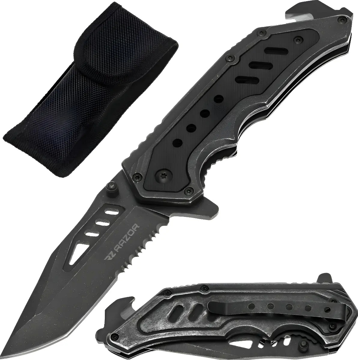 Navaja Táctica Razor Advance Rescue Acero Inoxidable Pesca y Rescate