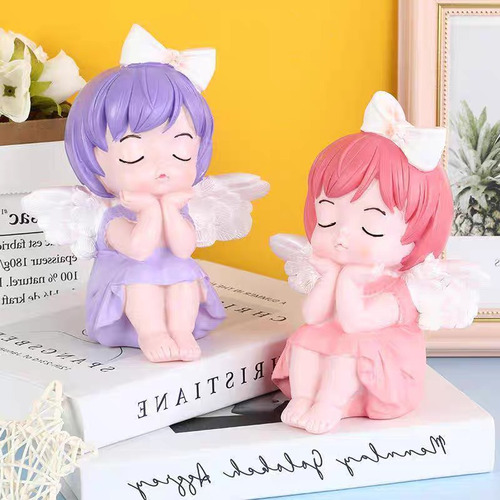 Angelitos Alcancias De Plastico Pack De 2 Color Variados Ángel