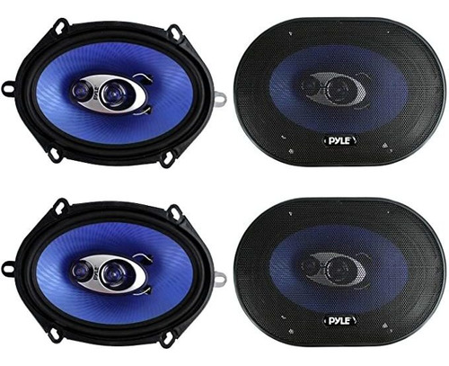 4) Nuevo Pyle Pl573bl 5x7&#34; 600 Vatios 3-way Car Coaxial.