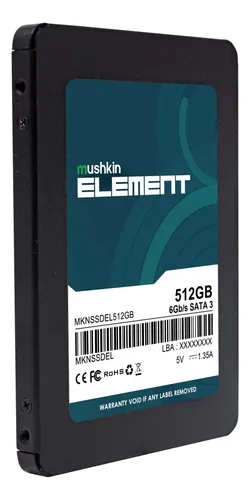 Disco Solido Ssd 512gb Sata Mushkin Element Color Negro