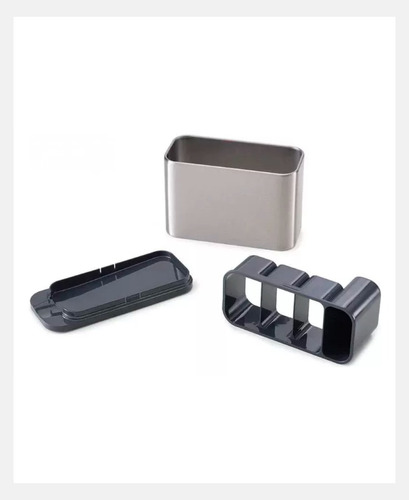 Escurridor De Cubiertos Organizador De Utensilios Acero+pp Plateado