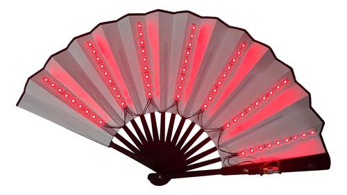 Ventilador Dobrável Led Acessórios Decoração Vermelho