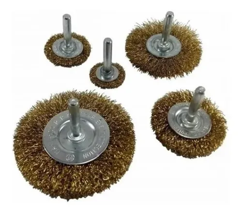 comprar Jogo 05 Escovas De Aço Circulares Com Haste 1u002F4   Lotus 4448