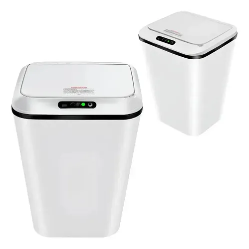 Lixeira Inteligente Automática 15l | Ideal Para Casa, Cozinha E Banheiro | Cores: Branco