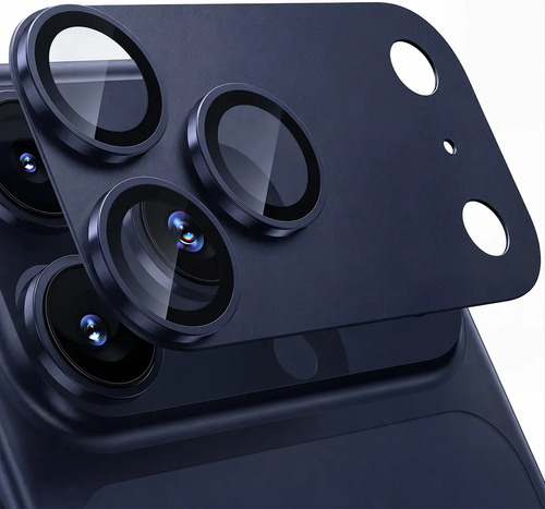 Película Protetor Câmera compatível com iPhone 17 Pro / 17 Pro Max Lente 4k Premium Azul