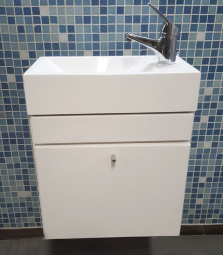 Imagen 4 de 10 de Bacha Apoyo Toillete Rectangular Baño Chica Loza Monocomando