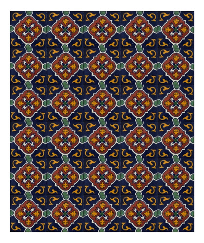 Azulejo 10.5cm Artesanal Tipo Talavera Liso 90pz #acln-38