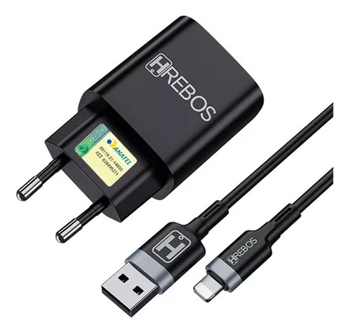 Kit Carregador Hrebos Usb + Cabo Lightning Hs 151i 3.1a